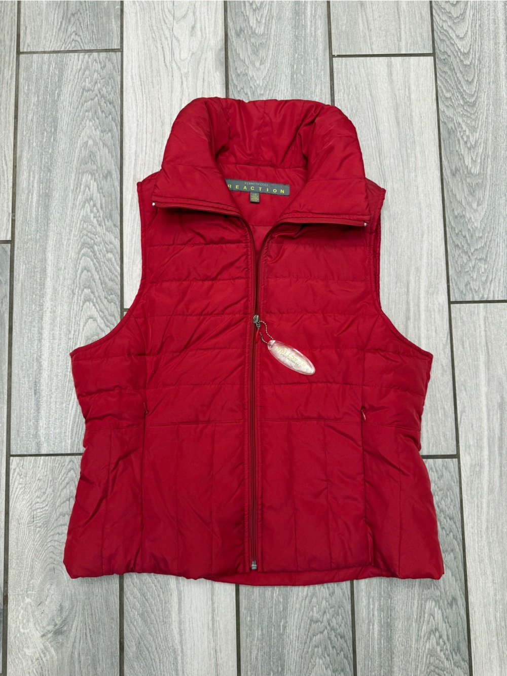 Reaction Kenneth Cole XL Quilted Red Puffer Vest with High Collar